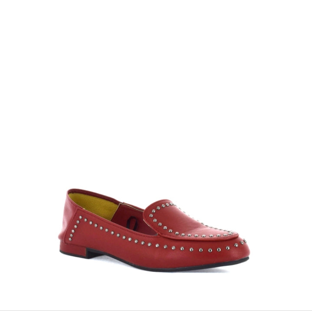 Seven7 Francesca gunmetal studded loafer scarlet red Flats Size 7 memory foam